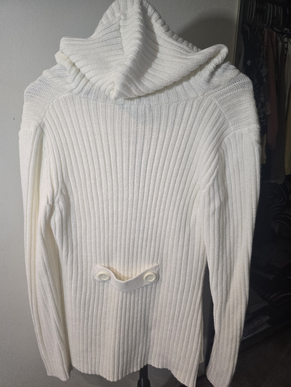 Effeci Cream Ribbed Double-Breasted Cardigan - Picture 6 of 7